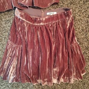 Madewell Velvet Blush Pink tank and skirt combo